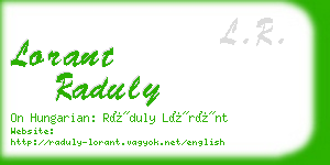 lorant raduly business card